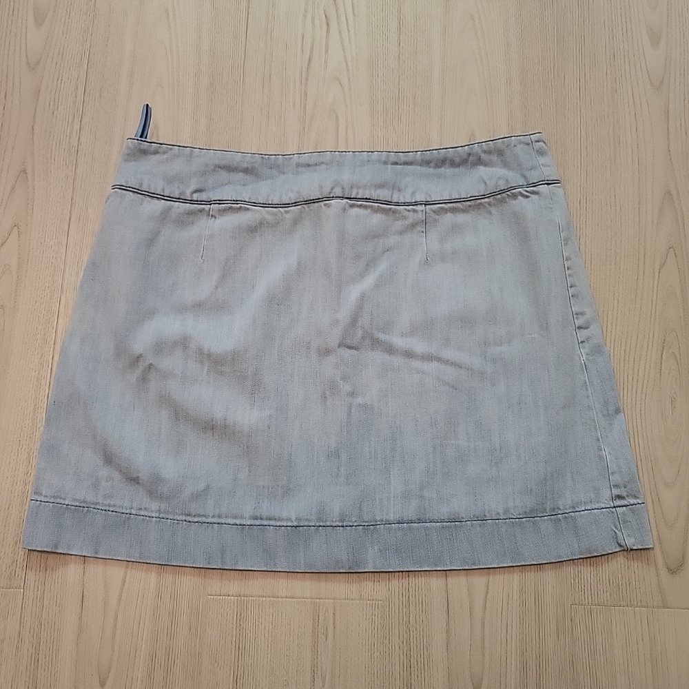 Joules Mini Blue Wash Denim Skirt Front Pockets Size 12 - Picture 7 of 9